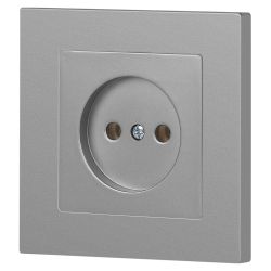 Розетка Intro Accent 6-201-03 2P 16А-250В IP20 СУ AL/CU алюминий | Intro