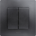 Выключатель 2х-клавишный 10А 250В антрацит ETIKA Legrand