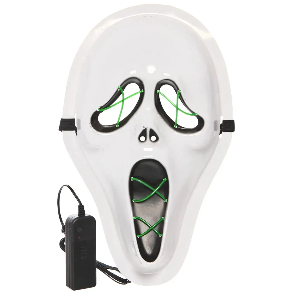 Маска с подсветкой «Крик» (на батарейках), микс подсветок