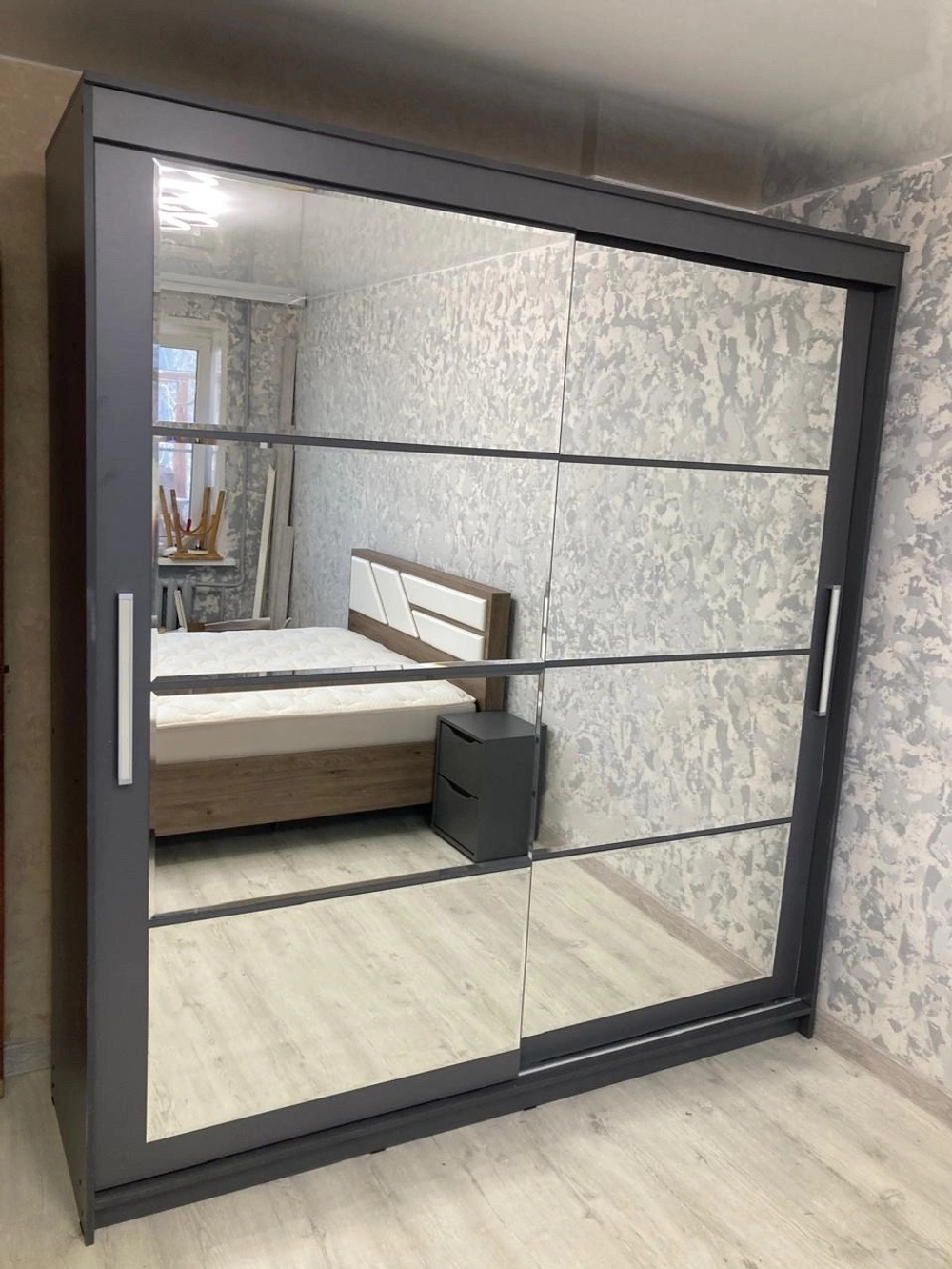 Шкаф-купе «ШКП 3» Макс Графит 200 см