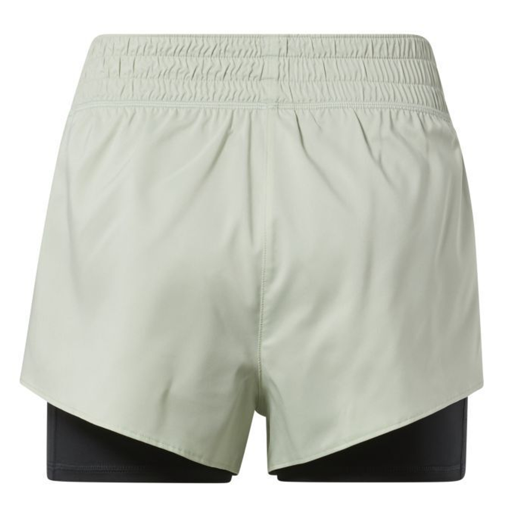 Женские Шорты теннисные Reebok Workout Ready Run 2 in 1 Short W - зеленый