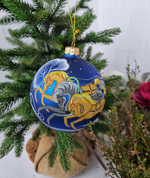 Шар стеклянный "Тройка", ручная роспись