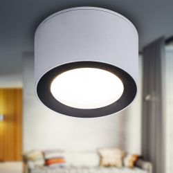 Светильник накладной ЭРА OL28 WH/BK под лампу GX53 IP44 черный/белый | Накладные светильники