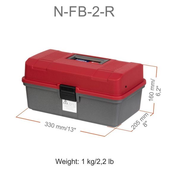 Ящик рыболова NISUS Fishing 2-tray двухполочный красный (N-FB-2-R)