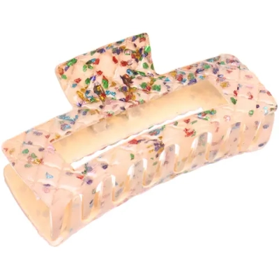 Заколка - краб для волос «AKS - VIENTO», микс 6 цветов, прямоугольник, 10,5*4см