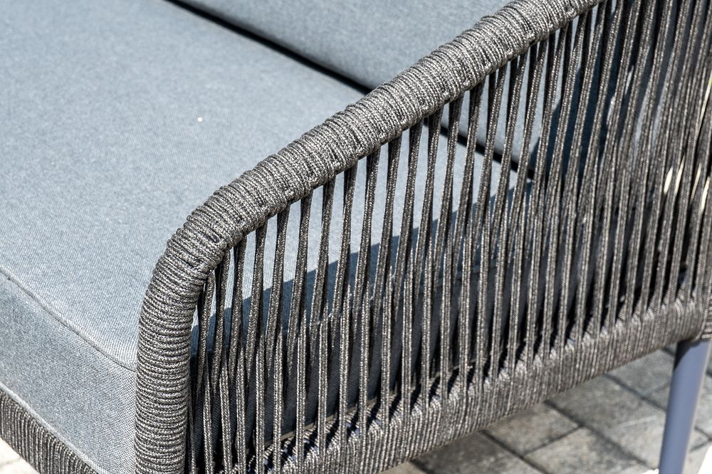 "Канны" лаунж-зона 5-местная плетеная из роупа (веревки), цвет темно-серый