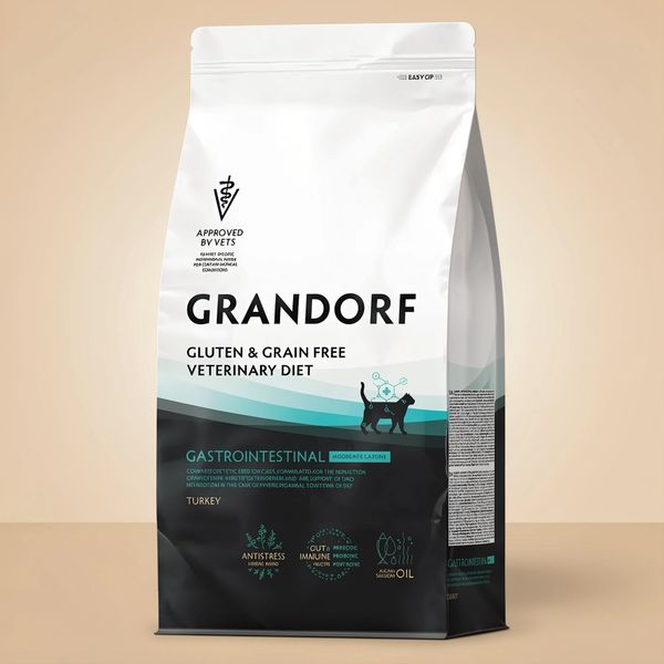 Сухой диетический корм Grandorf Veterinary Diet Cat Gastrointestinal Moderate Calorie для кошек склонных к набору веса, при расстройствах пищеварения