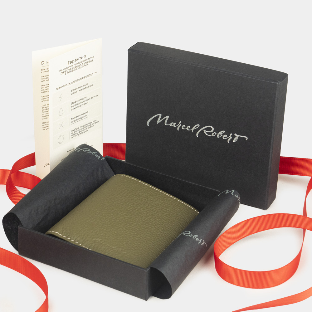 Кожаное портмоне, теленок синего цвета