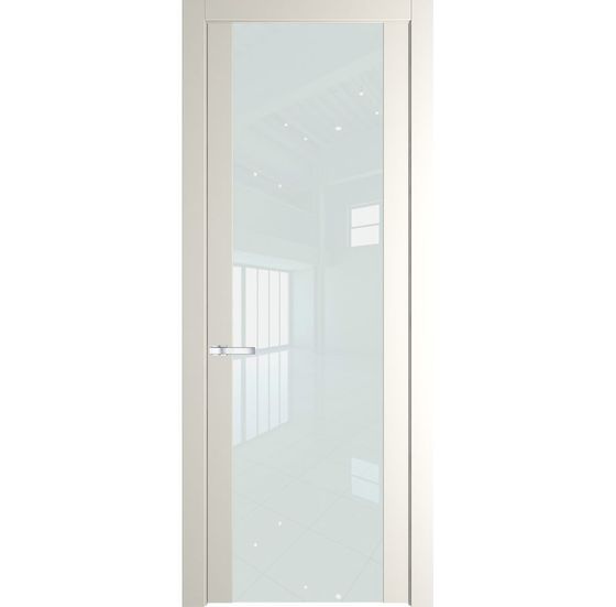 Межкомнатная дверь эмаль Profil Doors 1.7P перламутр белый стекло белый лак