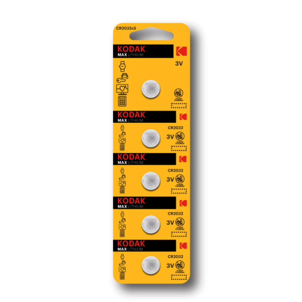 Батарейки Kodak CR2032-5BL MAX Lithium | Батарейки Литиевые