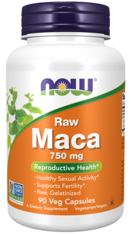 NOW Foods, Мака, Raw Maca 750 mg, 90 вегетарианских капсул