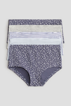 H&M Набор из пяти хлопковых трусиков, синий
