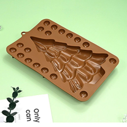 Форма силиконовая для шоколада «Плитка Новогодняя ель с шарами»