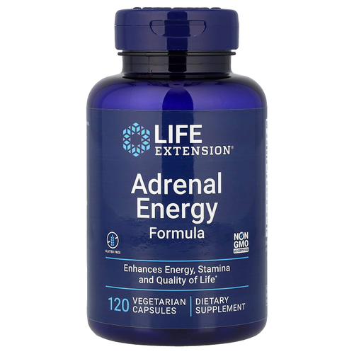 Life Extension, адреналиновая энергетическая формула, 120 вегетарианских капсул