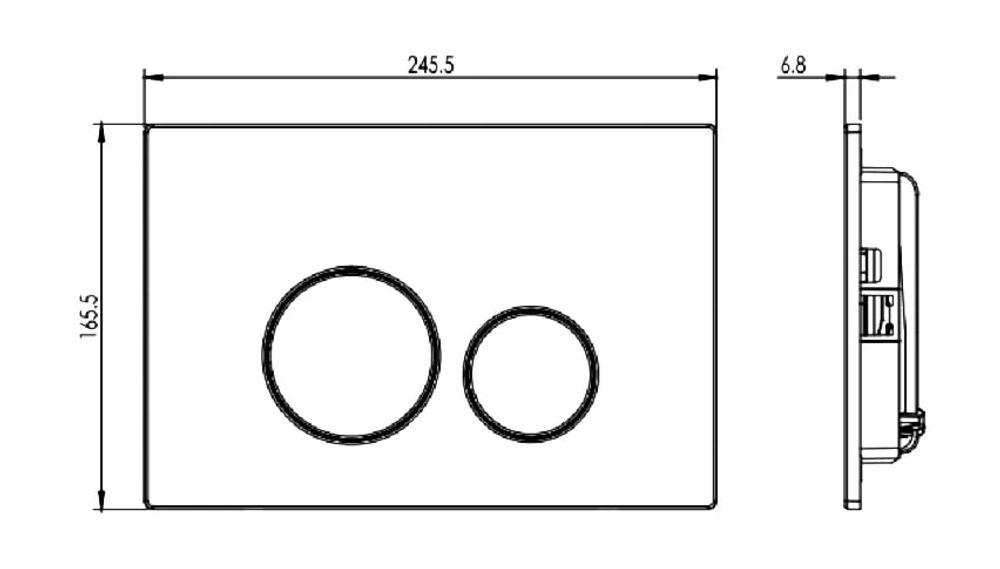 Панель смыва HYDROSMART 07813.S матовый из нерж.стали с круглыми клавишами