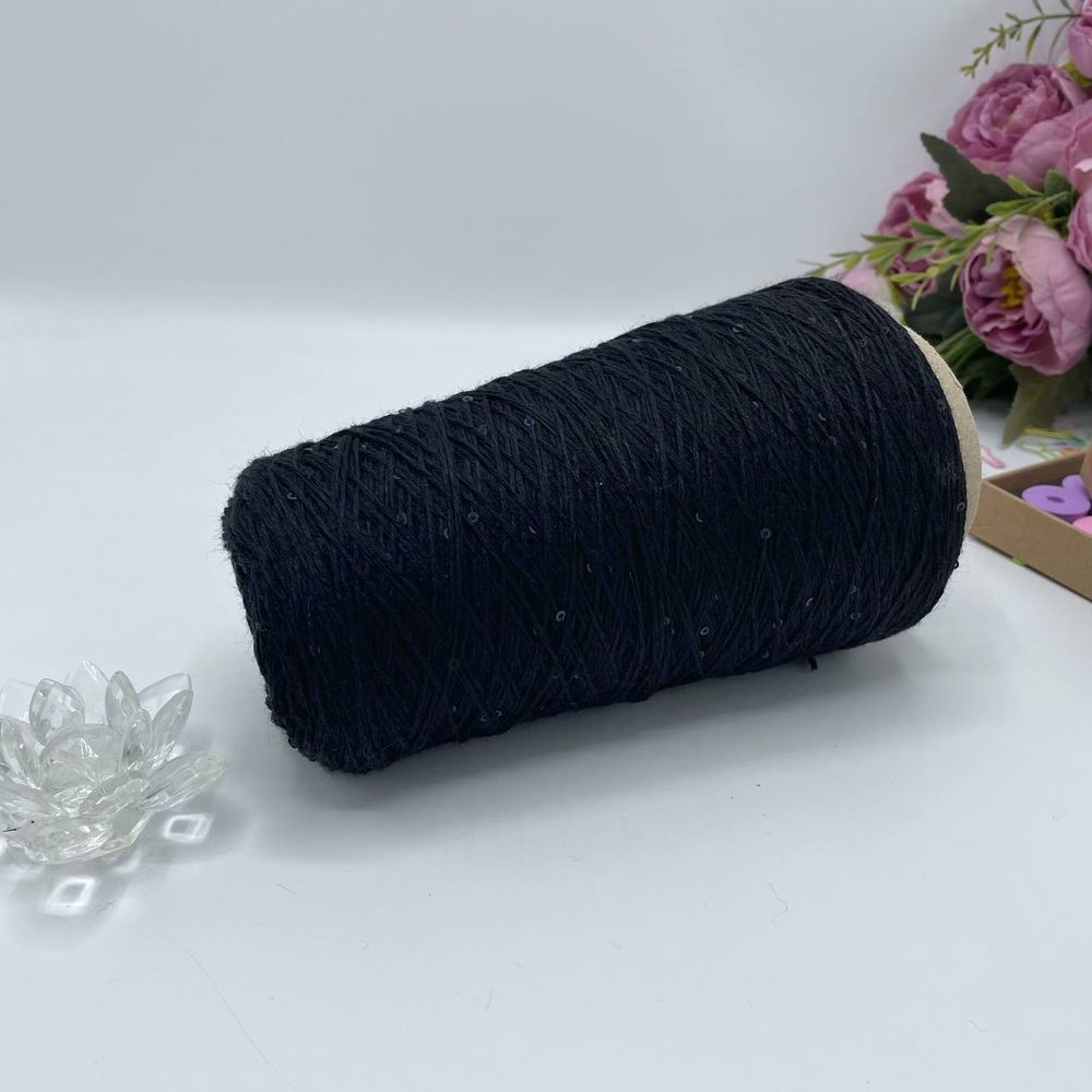 Пряжа для вязания меринос экстрафайн с пайетками