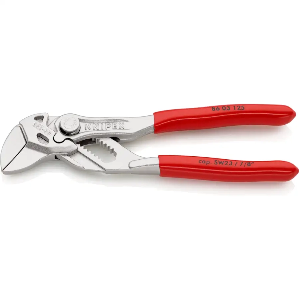 миниатюрный цанговый ключ переставные клещи хромированные 125 мм Knipex 86 03 125 SB