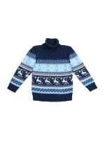 Свитер вязаный с оленями новогодний