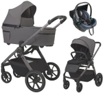 Детская коляска 3 в 1 Espiro Yoga 2026 и автокресло Pi Gray blue 217 gray zen