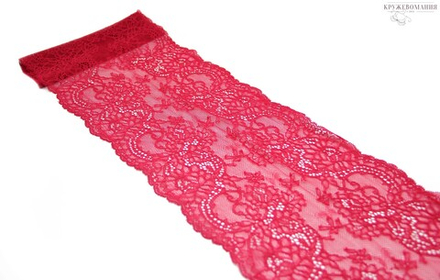 Эластичное кружево, 20 см, темно-алая роза, (Арт: EK-2615), м