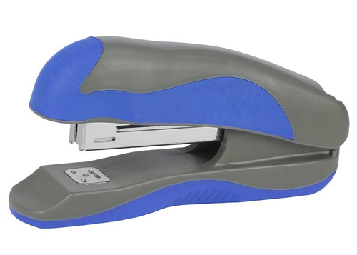 Степлер №24/6, 26/6 Qredo, до 20 листов, пластиковый корпус, серо-синий