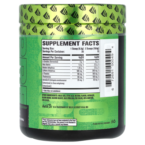 Jacked Factory, Nitro Surge, предтренировочный комплекс, со вкусом зеленого яблока, 249 г (8,78 унции)