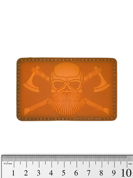 Шеврон Череп викинга с топорами PVC. Койот