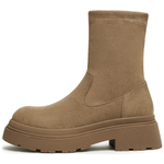 Teenmix Refined Luxury Thin Fleece Boots Crew Ankle Boots 4.5cm Women"s