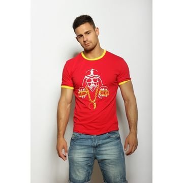 Мужская футболка красная с принтом Scandaloso 040609m-EP