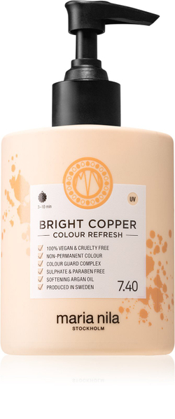 Maria Nila Colour Refresh Bright Copper - нежная питательная маска без стойких красящих пигментов /  wytrzyma 4 – 10 umyć 7.40 300  ml  / GTIN 7391681037045