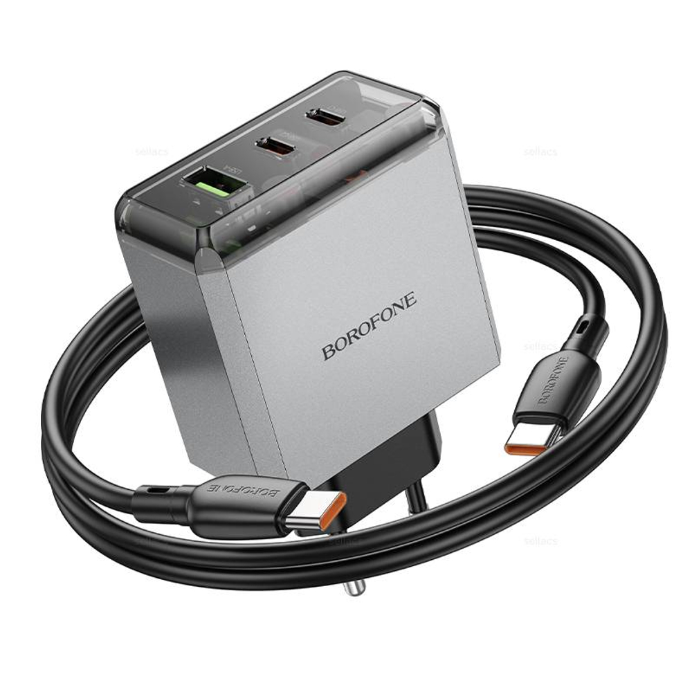 Зарядное устройство на Type-C PD65W Borofone BN22 (2C1A) (metal gray)