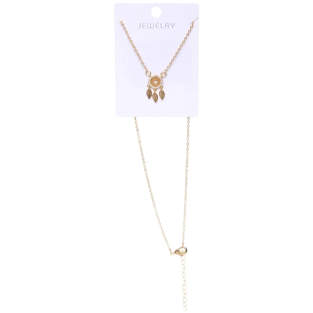 Подвеска из гиппоалергенного сплава со стразами «ЛОВЕЦ СНОВ», цвет серебро и золото, d-20см/1,8см