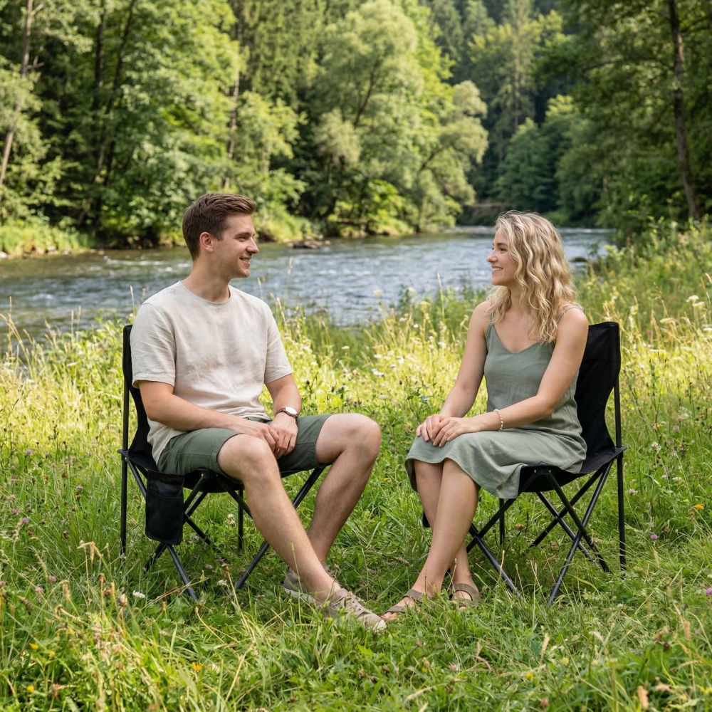 Стул складной в чехле до 100 кг SJ-0030, 39*39*64 см, цвет: чёрный, ТуристМастер