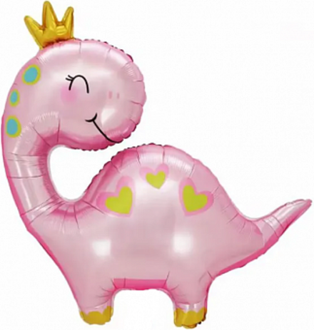 К Фигура Динозаврик Принцесса Розовый 37''/94 см.