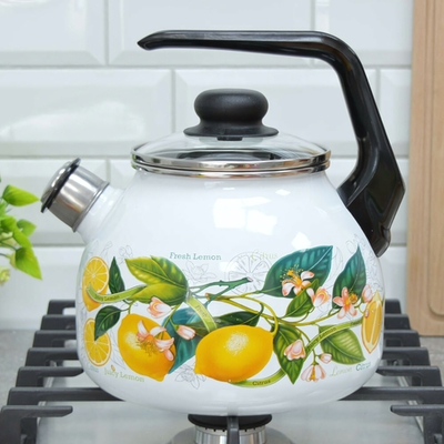 Чайник 3л со свистком "Лимоны в цвету"