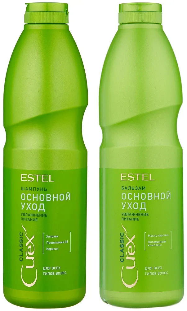 Набор основной уход для всех типов волос Curex, Estel (Шампунь - 1000 мл., Бальзам - 1000 мл.)