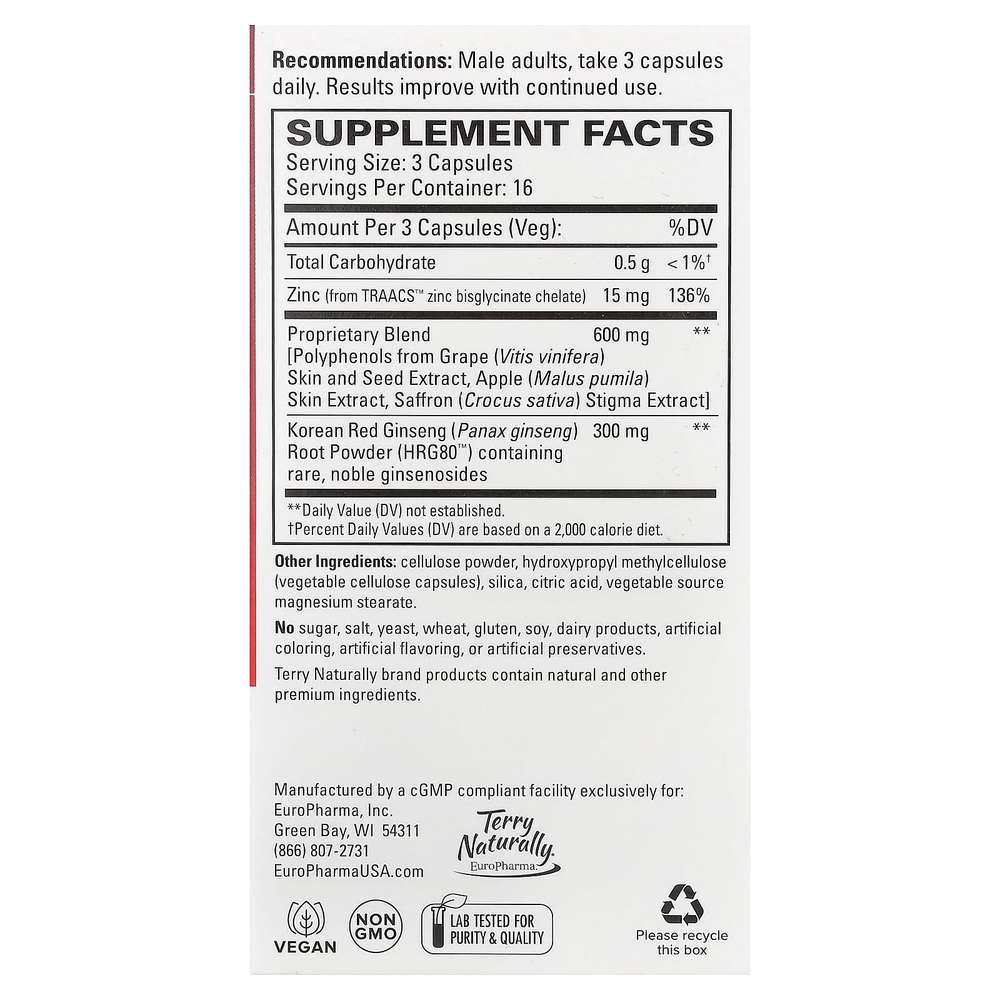 Terry Naturally, HRG80™, красный женьшень, 48 капсул