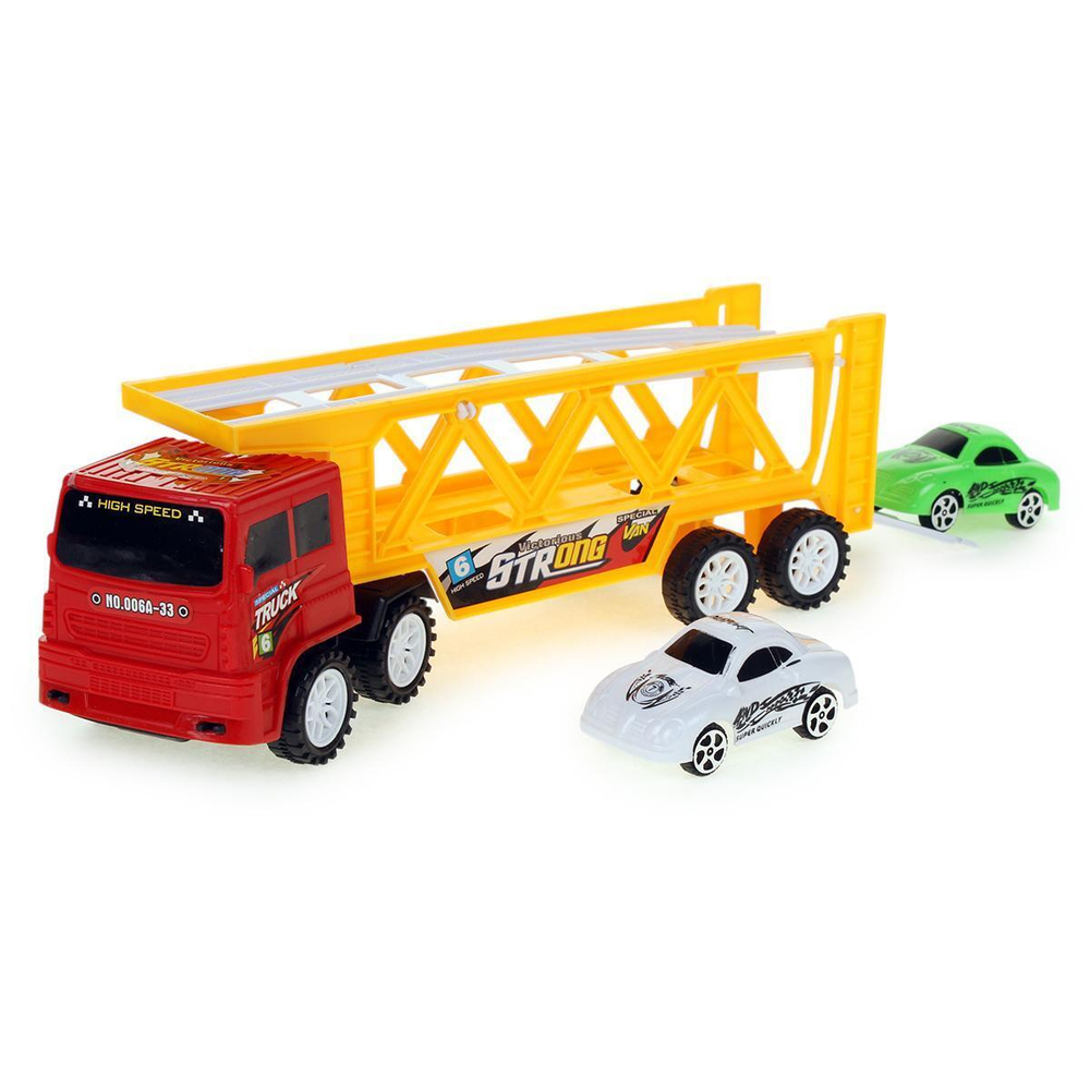 Автовоз ин. 29см +2 машины, пакет 2086-1