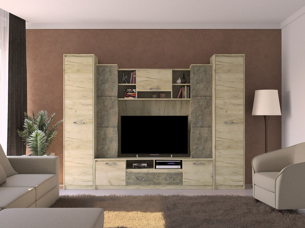 Тумба для ТВ Дакота серый крафт/тиз серый