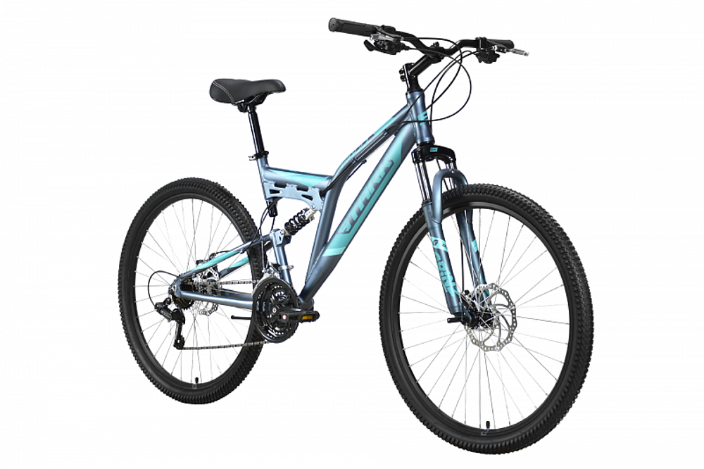 Велосипед 27,5" Stark'23 Jumper FS 27.1 D серый/мятный/зеленый