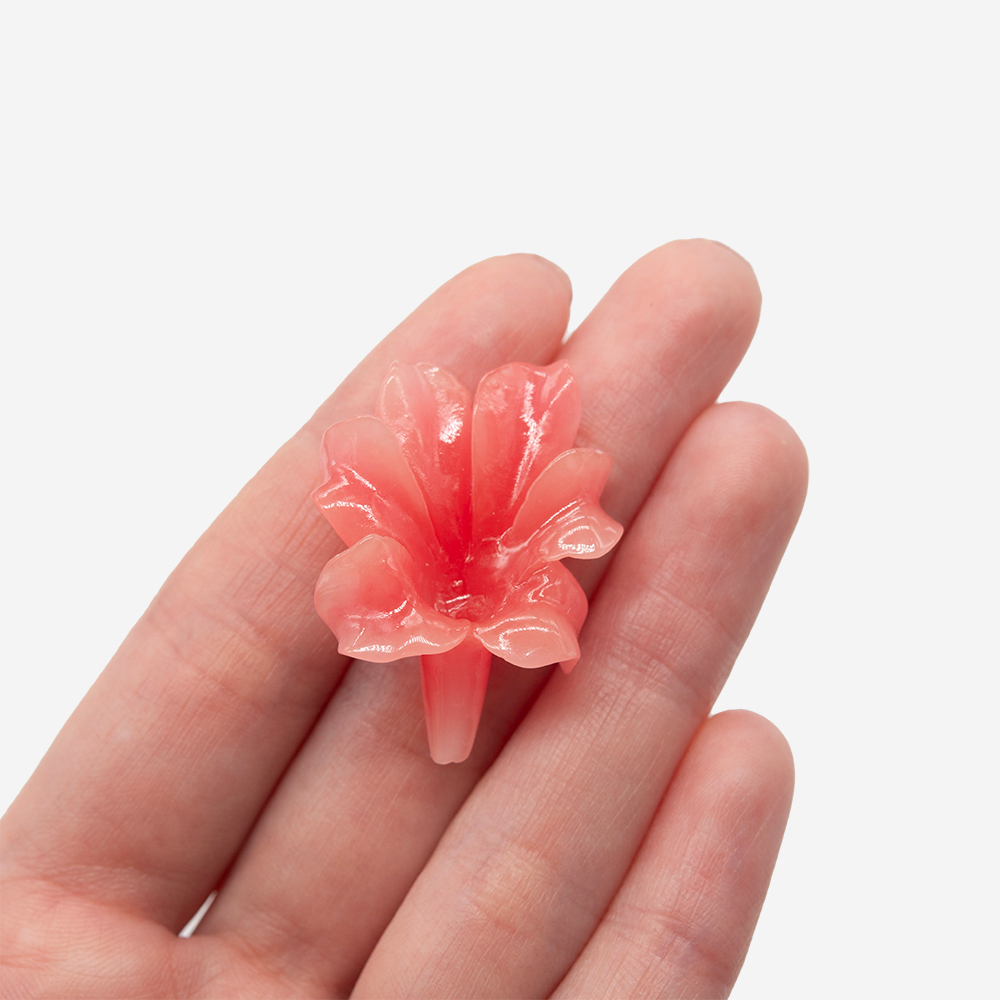 Подвеска резная "Лилия", 30,5*23мм, коралловая пудра