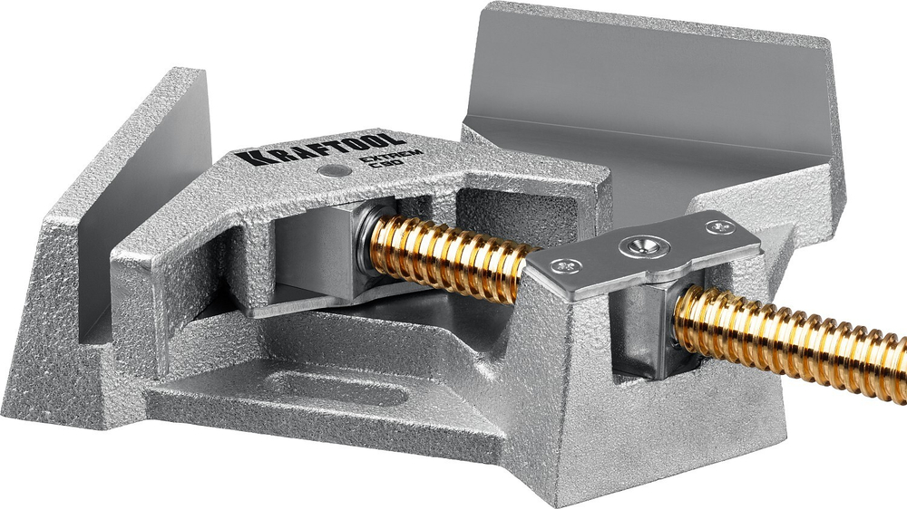 Экстрамощная стальная угловая струбцина для сварочных работ KRAFTOOL EXTREM C90 две опорные поверхности по 88 мм, глубина зажима 90 мм