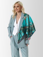 Платок «Яйцо Фаберже Ландыши» 100% шёлк изумрудный