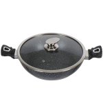 Жаровня алюминий, 28 см, антиприг, Daniks, Гранит Олимп, чер, CAS-2835-BLM-IND, индукц