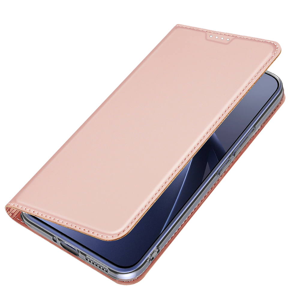 Чехол книжка розового цвета для Xiaomi 17T Pro, серия Skin Pro Series от Dux Ducis