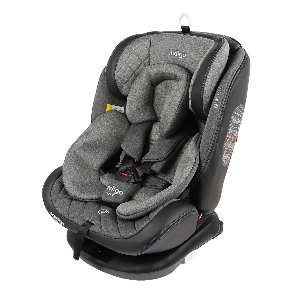 Автокресло Indigo AERO ISOFIX, ST-3, группа 0+1+2+3 (0-36 кг) серый