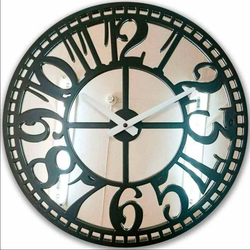 Настенные зеркальные часы CL-42-2,2-Round-Mirror-Black Castita