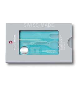 Швейцарская карточка VICTORINOX SwissCard Nailcare, 13 функций, полупрозрачная бирюзовая