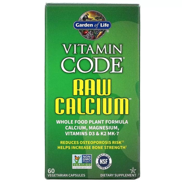 Кальций RAW, RAW Calcium, Garden of Life, Vitamin Code, 60 вегетарианских капсул