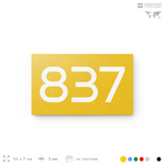 Номер на дверь 837, табличка на дверь для офиса, квартиры, кабинета, аудитории, склада, желтая 120х70 мм, Айдентика Технолоджи